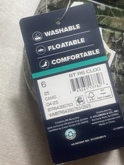 Real Tree Edge Rugged Shark Boys 6 Slip On Clogs CAMO Floatable Water Shoes NWT