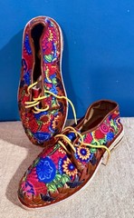 Colorful KIDS Multicolor Canvas/Leather TIE HUARACHES SIZE 1.5-2Y ( Mexican 21)