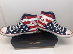 Converse Junior Size 4 Sneakers Red White Blue Chuck Taylor Flag USA