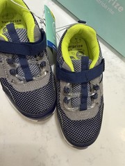 Stride Rite Navy & Gray Sneakers with Neon Yellow Lining