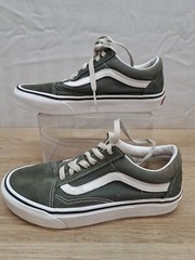 VANS Old Skool Suede Canvas Army Green Shoes Kids Size 4.5