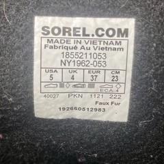 Sorel Yoot Pac Winter Snow Boots NY1962-053 Youth/ Kids Size 5 Light Gray