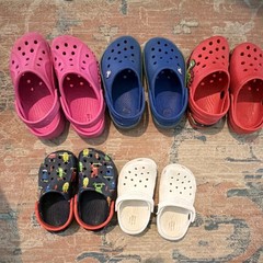 Crocs Classic Clog Unisex Kids US 8 Multicolor Slip-On Rubber Clogs Lot 5