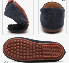Dadawen Toddler Little Kid Unisex Soft Suede Leather Slip On FlatBoat Dress Shoe
