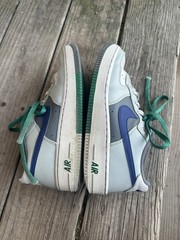 Size 6Y (GS) Nike Air Force 1 Light Silver/Deep Royal FB9035-001 Defects/No Box
