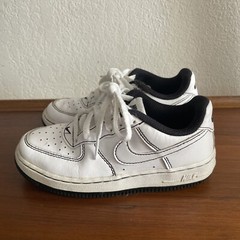 Nike Air Force 1 Low White/Black Contrast Stitching Sneakers Shoes Kids Sz 12c