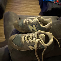 New Balance Unisex Kids Low Top Lace-Up Athletic Sneakers Size 11 Gray/Blue