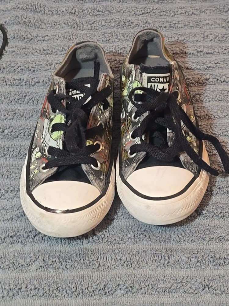 Converse All Star Junior Interstellar Dinos Dinosaurs Sneakers 665392C Size 12
