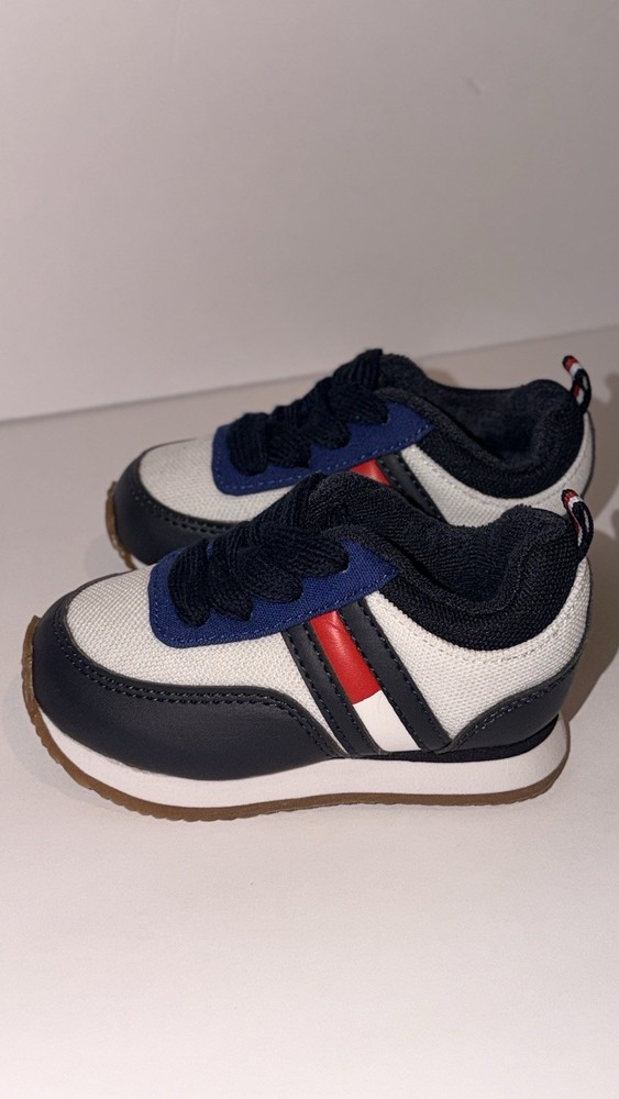 Tommy Hilfiger TH Athletic Sneaker Unisex Kids Lace-Up Blue/White/Red 5