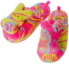 Peeps Candy Sherbert Plush Bunny Youth Slippers Small Medium Large Basket Fille