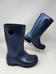Crocs Blue Iridescent Wellies Rain Boots Childrens C11 Outdoor Waterproof Shoes