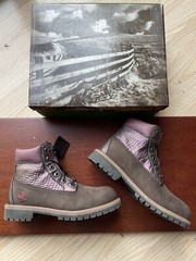 Vintage Timberland 6in Boots Hex Brown Classic Size 5.5 Youth New Wit Box 27911