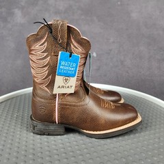 Ariat Firecatcher C Boots Kids Size 10 Brown Leather Zip Western Square Toe