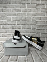 Nike Force 1 BG Black/Metallic Silver-White Big Kid’s Sneakers HV0937-010 Sz 5