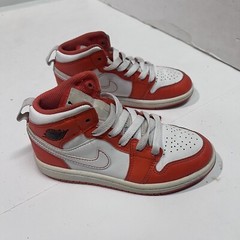 NIKE Air Jordan 1 Mid Shoes Kids 12C Electro Orange Sneakers Athletic DM4229-800