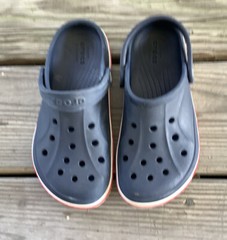 Crocs Juniors Kids Sandals Size J1 Navy Blue Logo
