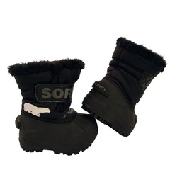 SOREL Kids Snow Commander Waterproof Winter Boots Size 4 Warm Easy Closure New