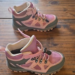 R CORD Unisex Kids Hook & Loop Mid Top Hiking Sneakers Pink/Green US 2