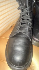 Dr. Martens 1460 Wuti J Black Leather Combat Boots Youth Size 3
