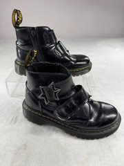 Dr. Martens Devon Bex Star Buckle Ankle Boots Kids 1 Black Leather Side Zipper