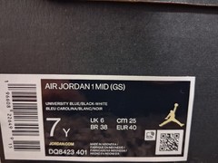 Jordan Air Jordan 1 Mid (GS) University Blue/Black/White Kids Size 7(Pre-owned)