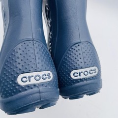 Crocs Kids Handle It Rain Boots Blue Rubber Waterproof Pull On C 9 Navy EUC!