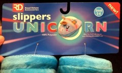 Unicorn Slippers, Blue, Size Small 5/6 By Royal Deluxe 100% Polyester