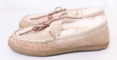 Old Friend Juniors 5 Moccasin Slipper Leather Sheepskin Terry Cloth Lined J5