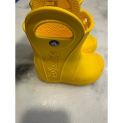 Crocs Handle It Rain Boot Kids Toddler C7 Yellow Waterproof Pull On 12803-730