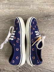 Vans MLB Chicago Cubs Youth Boys Size 2.5 33 Lace Up Sneakers Shoes Blue White