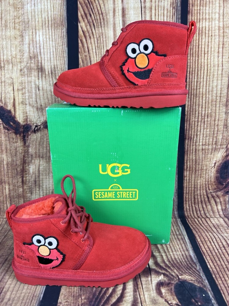 NEW Kids Ugg x Elmo Neumel II 2 Boots 1127431K Red Size 3 Sesame Street NIB