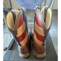 Durango Lil Durango Kids Western Boots American Flag Brown Square Toe BT245 5M