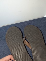 Rainbow Single Layer Sandals Kids Size 2-3 Brown Leather Slip On Thong
