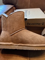 BearPaw Rosaline Youth Unisex Suede Wool Sheepskin Boot Sz 3 color Hickory II