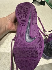 Nike Purple Yellow Athletic Shoes Unisex Kids Mesh Gold Logo Lace Up