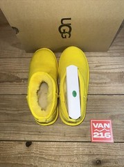 NEW SZ 4: UGG Classic Ultra Mini Yellow Wool Round Toe Pull On Boots: 1130750K