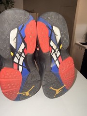 Jordan Air Jordan 8 Black Red White Suede Athletic Shoes Youth 5Y 305368-062