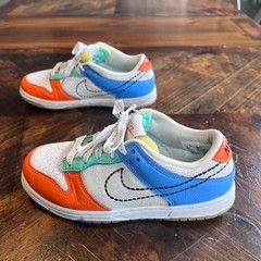 Nike Dunk Low SE Sun Club Arctic Orange Blue Green Kids Sneakers 2.5Y Streetwear