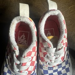 Vans Old Skool Checkerboard Toddler Size 4 Multicolor Red Blue Yellow Shoes
