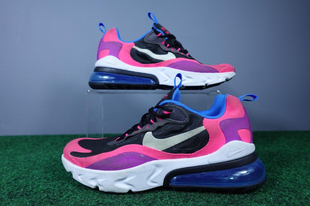 Nike Air Max 270 React Shoes Youth Size 6.5Y Black Pink Purple GS BQ0101-001