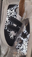 Birkenstock Davao Reflective Lines Black White Kids Sneakers US 11 Hook & Loop