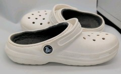 Dual Comfort Crocs Clogs White Fleece Lined Youth J3 Kids