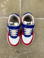 A Bathing Ape BAPE STA Shark Low – Red/Blue/White – Size US 13Y – Rare Colorway