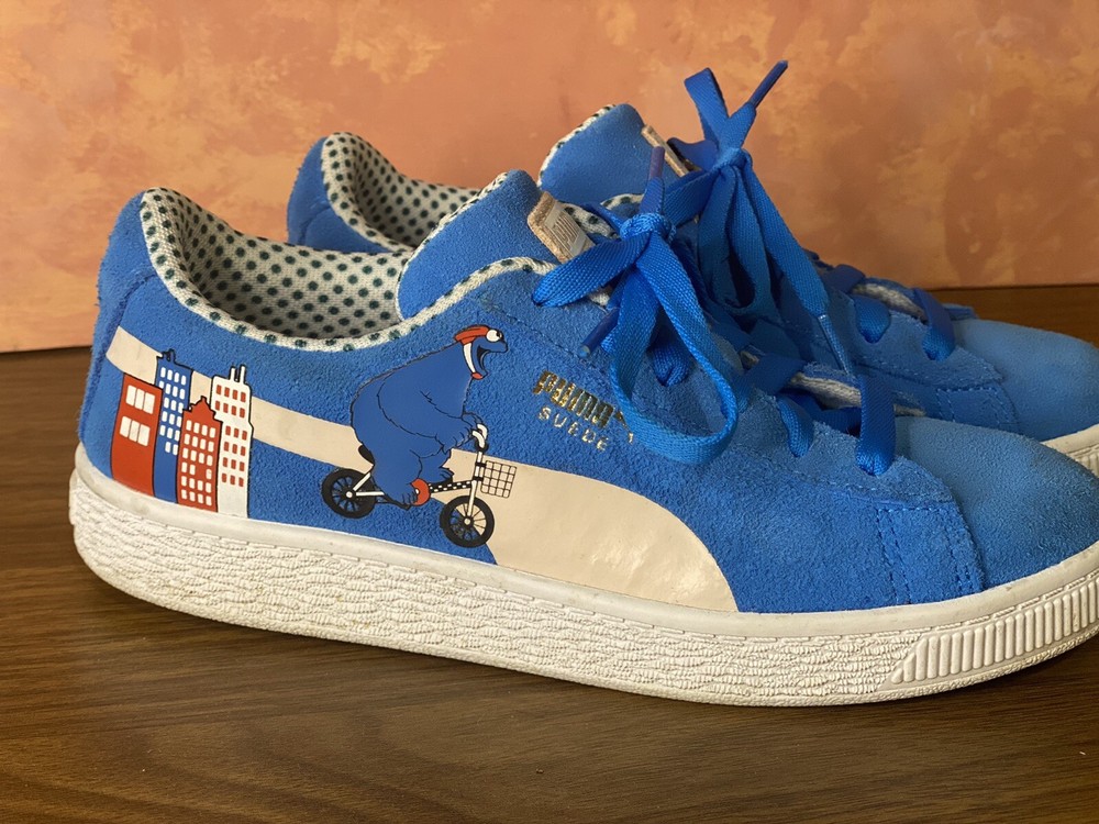 Puma Cookie Monster Blue Sued Sesame Street 50 Kids Shoes US SIZE 3C