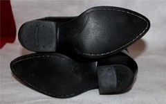 OLD WEST BLACK w/RED STITCHING LEATHER WESTERN/COWBOY BOOTS: Youth 1.5 – EUC