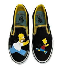 Vans Classic Slip On The Simpsons Homer & Bart Black Skate 4 M 5.5 W Limited Ed