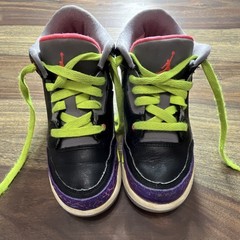 Jordan Son Of Mars Black Purple Neon Yellow Leather Sneakers Unisex Kids 11C 1y