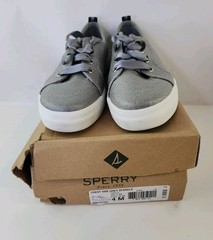 Sperry Top Sider Crest Vibe Lace Up Low Top Sneakers Gray Sparkle Canvas SZ 4M.