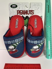 Peanuts Snoopy & Woodstock Slippers Youth Sz. M:11-12, Red & Blue, NEW
