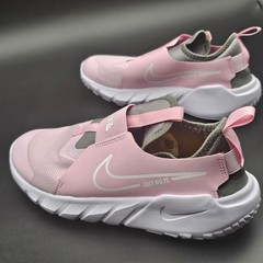 Nike Flex Runner 2 GS Pink Foam White Flat Pewter Slip On Sneakers DJ6038-600 7Y